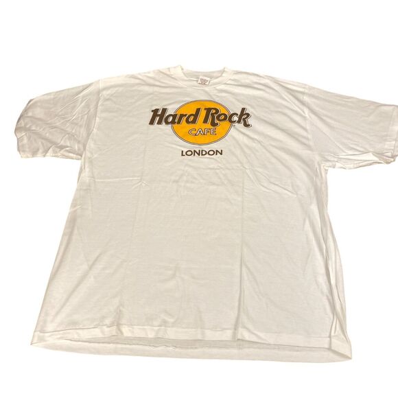 Hard Rock Cafe London Shirt Mens XL White 100% Cotton Short Sleeve Crew Neck Tee - Picture 2 of 10